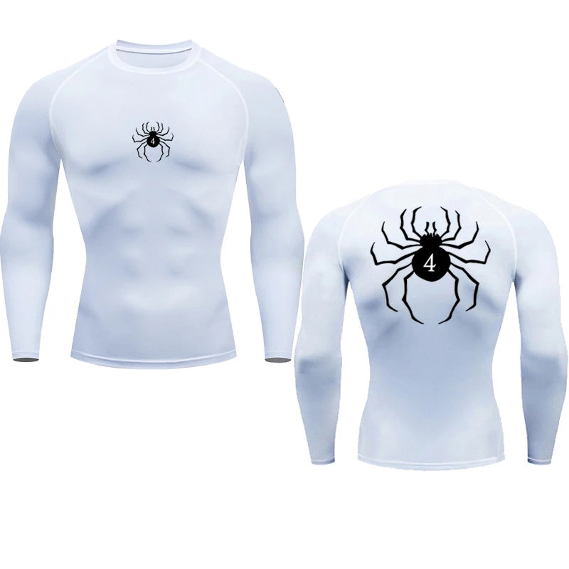 Compression T-shirt quick dry run gym fitness tight sportswear, summer breathable spider short-sleeved